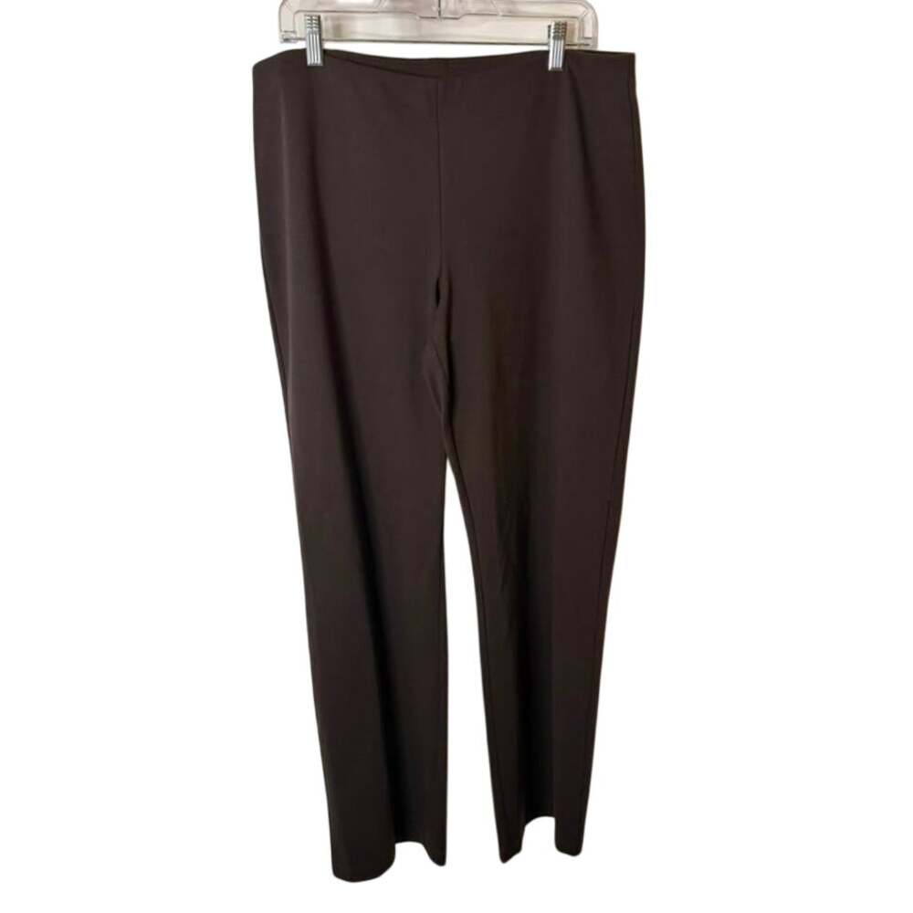Eileen Fisher Wide leg Tencel Stretch Pull-on Pant in Coffee sz. L